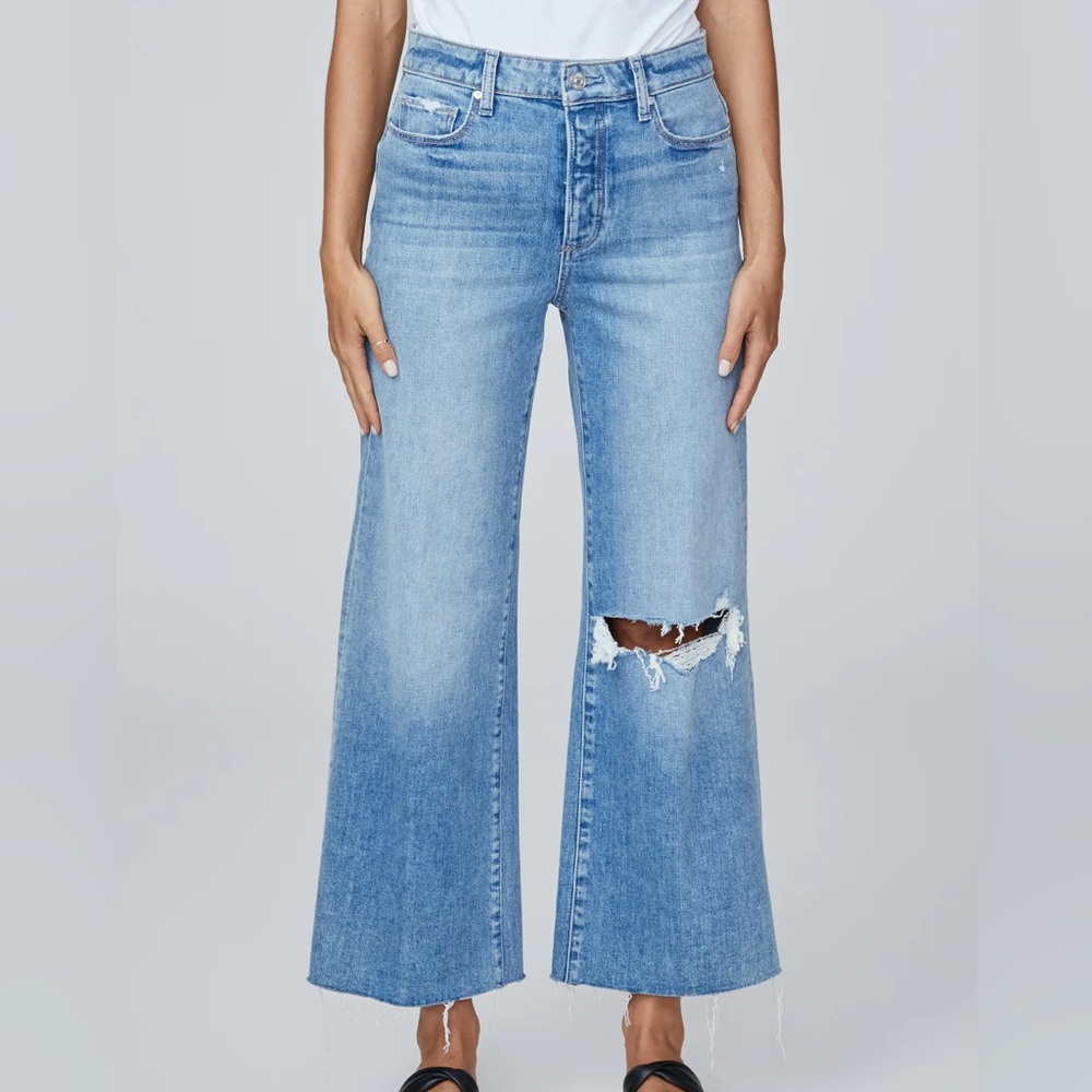 PAIGE Anessa Cropped Wide Leg Jean
